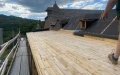 Charpente, voliges et feutre de sous toiture posés
